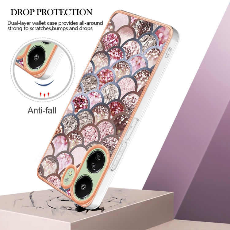 For Xiaomi Redmi 13C 4G Electroplating IMD TPU Phone Case(Pink Scales) by buy2fix