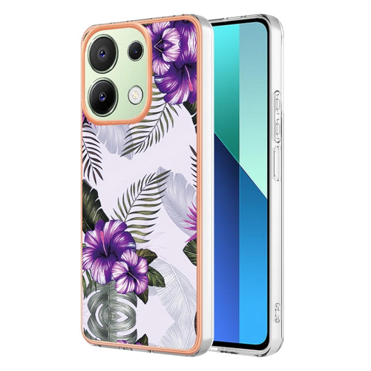 For Xiaomi Redmi Note 13 4G Global Electroplating IMD TPU Phone Case(Purple Flower) - Xiaomi Cases by buy2fix | Online Shopping UK | buy2fix