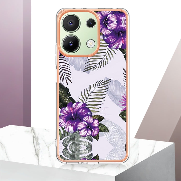 For Xiaomi Redmi Note 13 4G Global Electroplating IMD TPU Phone Case(Purple Flower) - Xiaomi Cases by buy2fix | Online Shopping UK | buy2fix