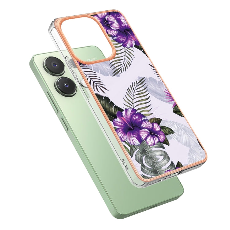 For Xiaomi Redmi Note 13 4G Global Electroplating IMD TPU Phone Case(Purple Flower) - Xiaomi Cases by buy2fix | Online Shopping UK | buy2fix
