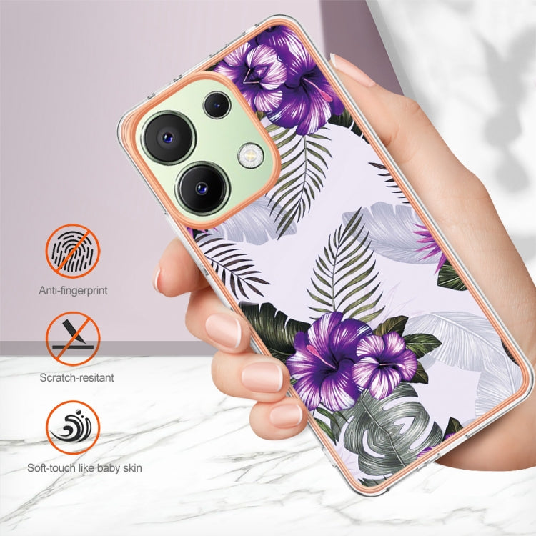 For Xiaomi Redmi Note 13 4G Global Electroplating IMD TPU Phone Case(Purple Flower) - Xiaomi Cases by buy2fix | Online Shopping UK | buy2fix