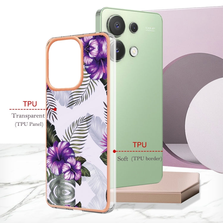 For Xiaomi Redmi Note 13 4G Global Electroplating IMD TPU Phone Case(Purple Flower) - Xiaomi Cases by buy2fix | Online Shopping UK | buy2fix