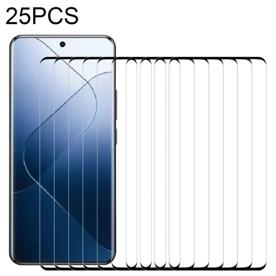 For Xiaomi 15 Pro / 15S Pro 25pcs 9H HD 3D Curved Edge Tempered Glass Film(Black)