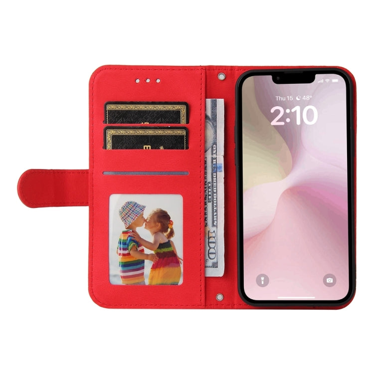 For iPhone 16e Skin Feel Life Tree Leather Phone Case(Red) - iPhone 16e Cases by buy2fix | Online Shopping UK | buy2fix