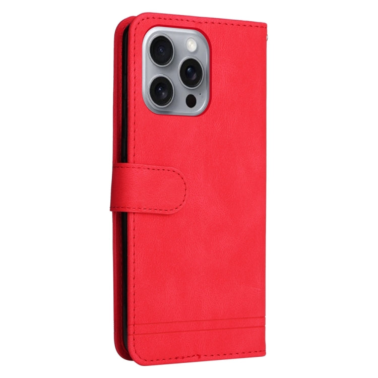 For iPhone 16 Pro Max Skin Feel Life Tree Leather Phone Case(Red) by buy2fix
