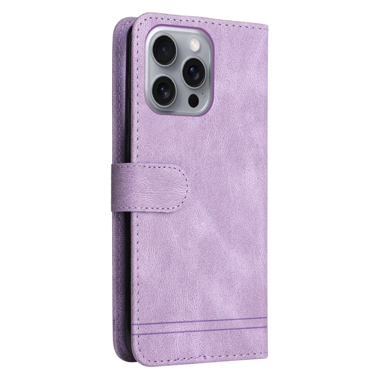 For iPhone 16 Pro Max Skin Feel Life Tree Leather Phone Case(Purple) by buy2fix