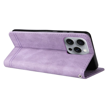 For iPhone 16 Pro Max Skin Feel Life Tree Leather Phone Case(Purple) by buy2fix