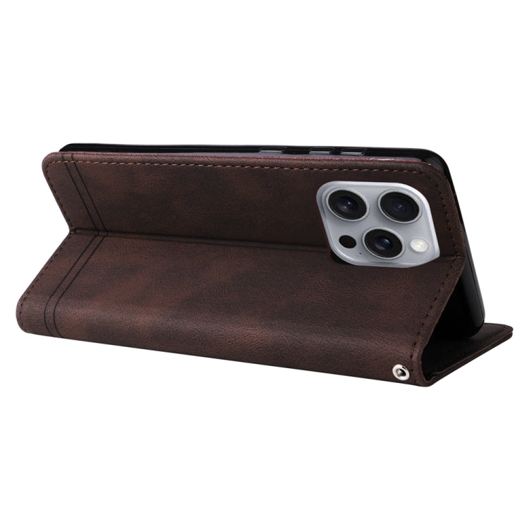 For iPhone 16 Pro Max Skin Feel Life Tree Leather Phone Case(Brown) by buy2fix