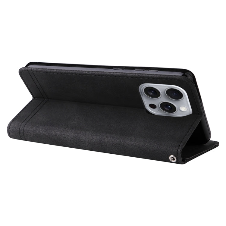 For iPhone 16 Pro Max Skin Feel Life Tree Leather Phone Case(Black) by buy2fix