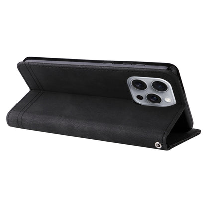 For iPhone 16 Pro Max Skin Feel Life Tree Leather Phone Case(Black) by buy2fix