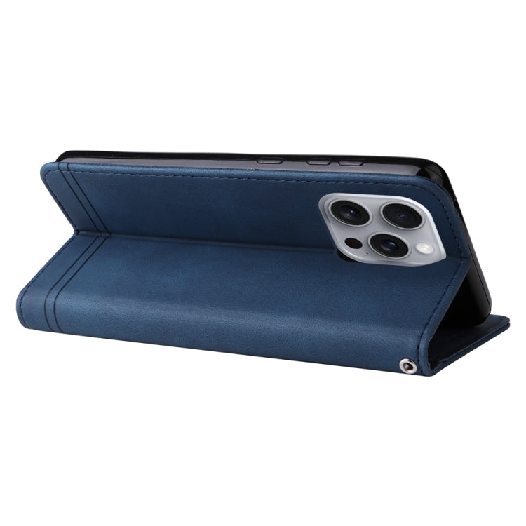 For iPhone 16 Pro Max Skin Feel Life Tree Leather Phone Case(Blue) by buy2fix