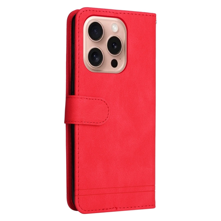 For iPhone 16 Pro Skin Feel Life Tree Leather Phone Case(Red) by buy2fix