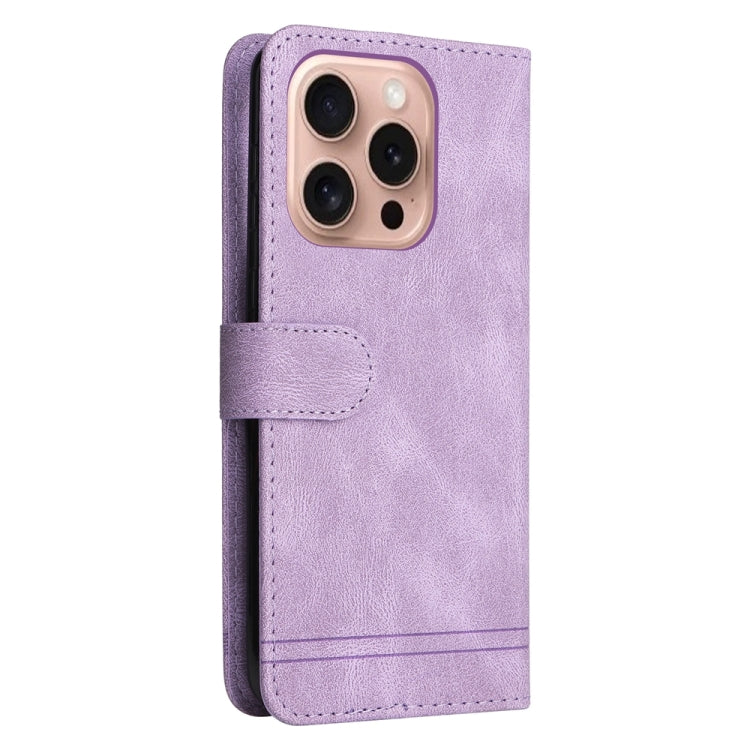 For iPhone 16 Pro Skin Feel Life Tree Leather Phone Case(Purple) by buy2fix