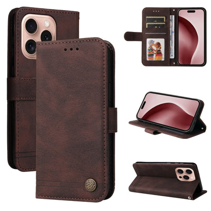 For iPhone 16 Pro Skin Feel Life Tree Leather Phone Case(Brown) by buy2fix