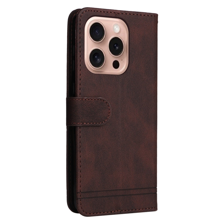 For iPhone 16 Pro Skin Feel Life Tree Leather Phone Case(Brown) by buy2fix