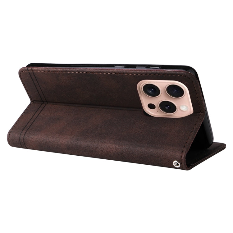 For iPhone 16 Pro Skin Feel Life Tree Leather Phone Case(Brown) by buy2fix