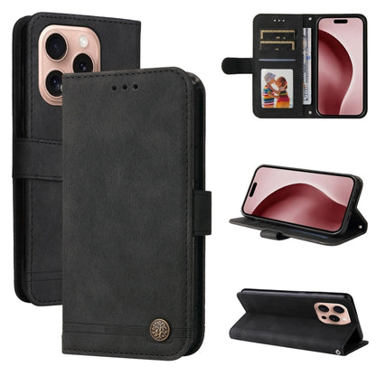 For iPhone 16 Pro Skin Feel Life Tree Leather Phone Case(Black) by buy2fix