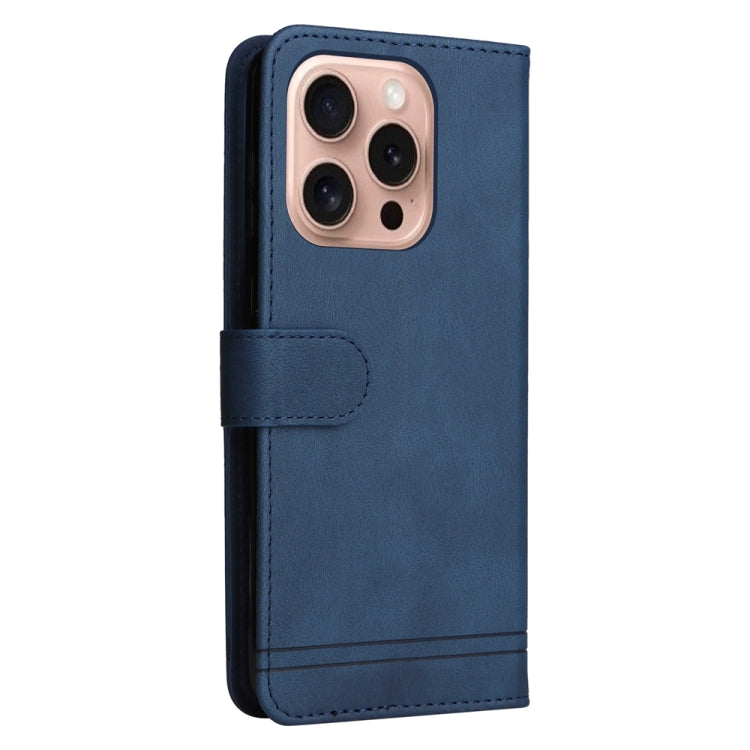 For iPhone 16 Pro Skin Feel Life Tree Leather Phone Case(Blue) by buy2fix