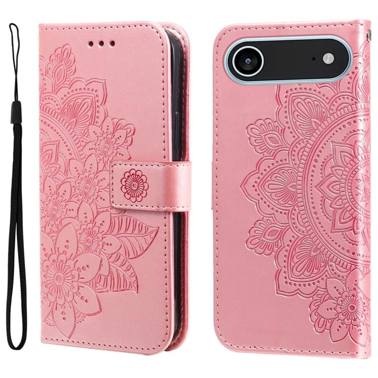 For iPhone Air Seven-petal Flowers Embossing Leather Phone Case(Rose Gold) - iPhone Air Cases by buy2fix | Online Shopping UK | buy2fix