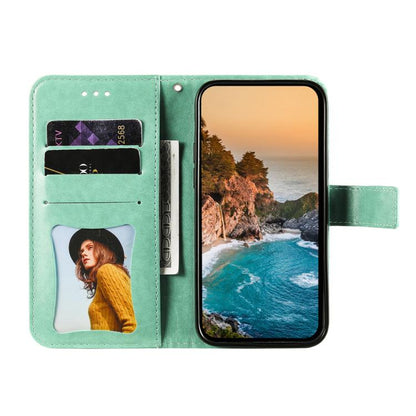 For iPhone Air Seven-petal Flowers Embossing Leather Phone Case(Green) - iPhone Air Cases by buy2fix | Online Shopping UK | buy2fix