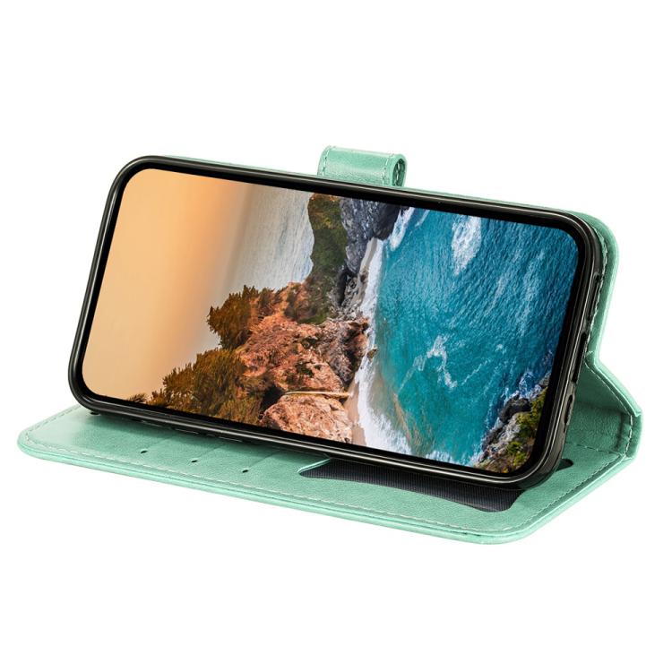 For iPhone Air Seven-petal Flowers Embossing Leather Phone Case(Green) - iPhone Air Cases by buy2fix | Online Shopping UK | buy2fix