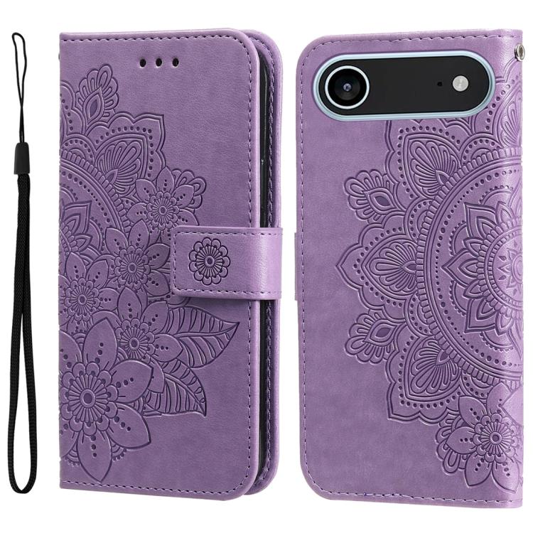 For iPhone Air Seven-petal Flowers Embossing Leather Phone Case(Light Purple) - iPhone Air Cases by buy2fix | Online Shopping UK | buy2fix