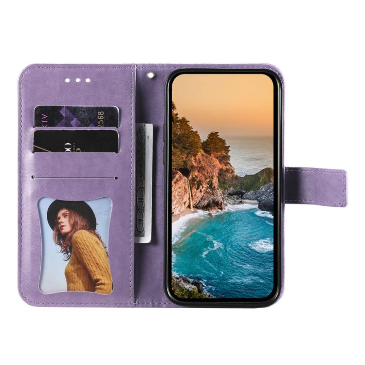 For iPhone Air Seven-petal Flowers Embossing Leather Phone Case(Light Purple) - iPhone Air Cases by buy2fix | Online Shopping UK | buy2fix