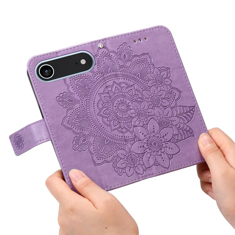 For iPhone Air Seven-petal Flowers Embossing Leather Phone Case(Light Purple) - iPhone Air Cases by buy2fix | Online Shopping UK | buy2fix