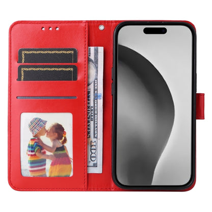 For iPhone 16 Pro Max Embossed Sunflower Leather Phone Case(Red) by buy2fix