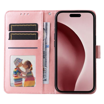 For iPhone 16 Pro Embossed Sunflower Leather Phone Case(Pink) by buy2fix