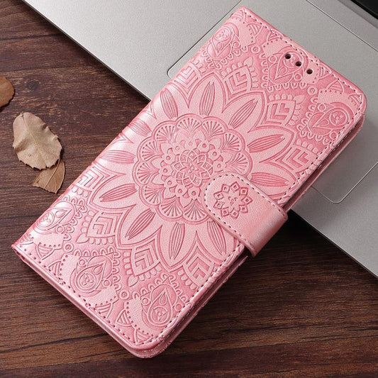For iPhone Air Embossed Sunflower Leather Phone Case(Pink) - iPhone Air Cases by buy2fix | Online Shopping UK | buy2fix