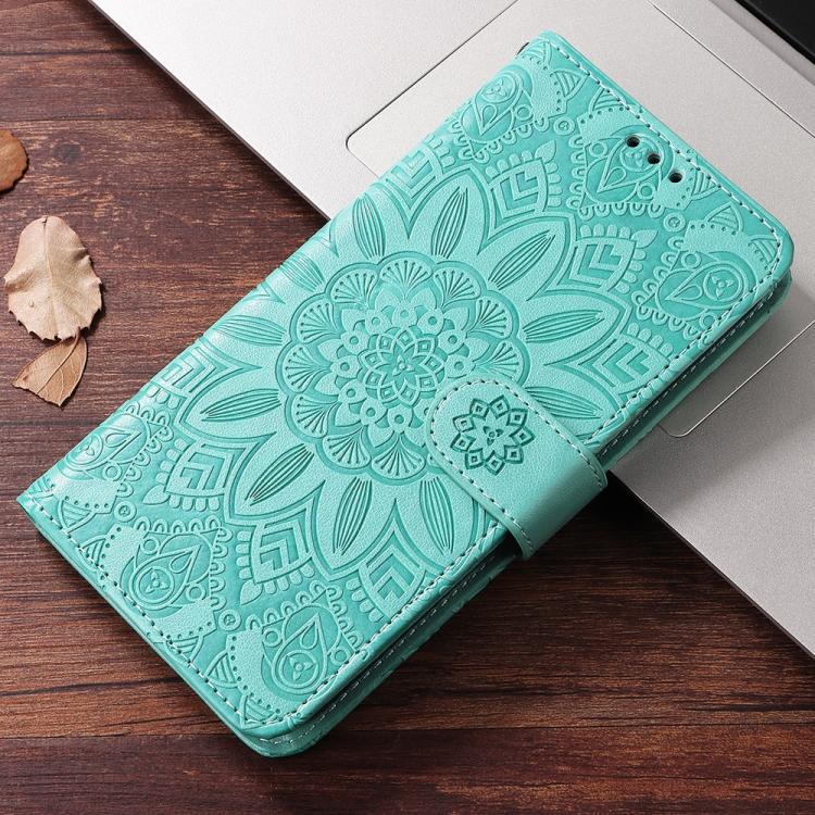 For iPhone Air Embossed Sunflower Leather Phone Case(Green) - iPhone Air Cases by buy2fix | Online Shopping UK | buy2fix