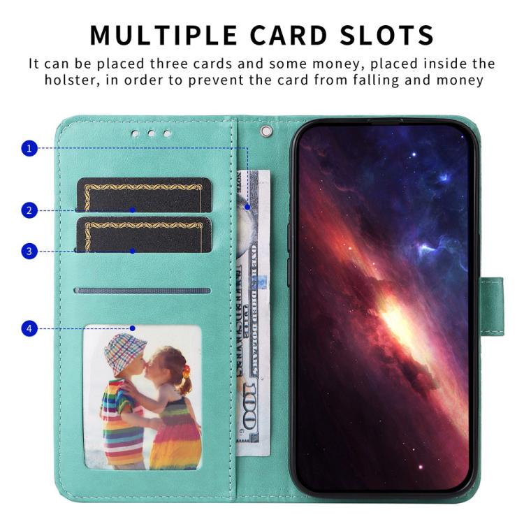 For iPhone Air Embossed Sunflower Leather Phone Case(Green) - iPhone Air Cases by buy2fix | Online Shopping UK | buy2fix