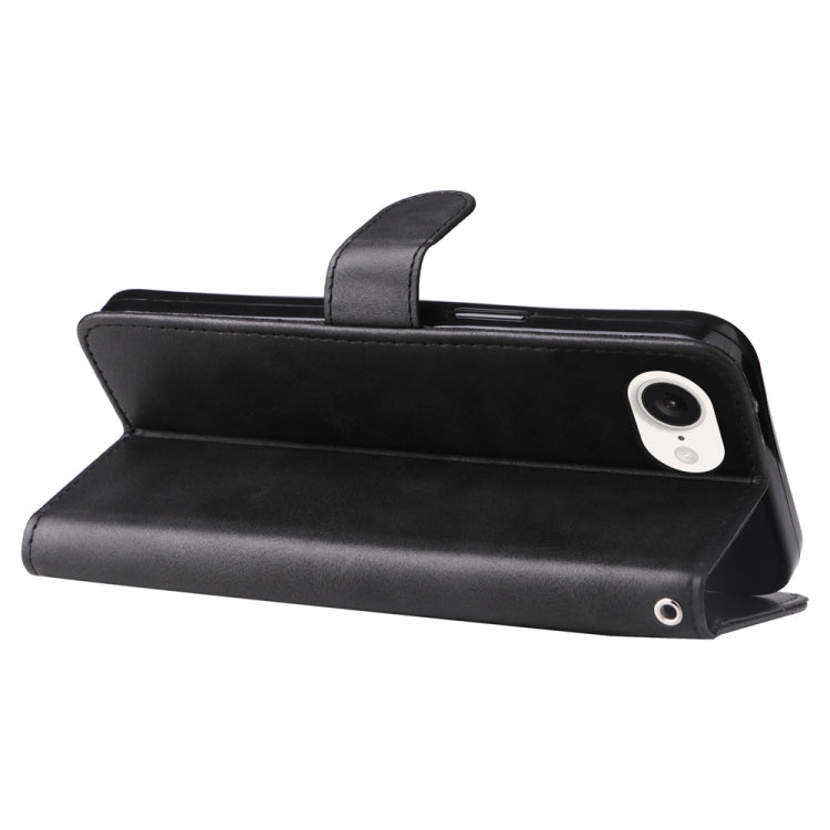 For iPhone 16e Fashion Calf Texture Zipper Leather Phone Case(Black) - iPhone 16e Cases by buy2fix | Online Shopping UK | buy2fix