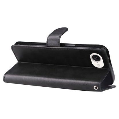 For iPhone 16e Fashion Calf Texture Zipper Leather Phone Case(Black) - iPhone 16e Cases by buy2fix | Online Shopping UK | buy2fix