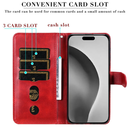 For iPhone 16 Pro Max Fashion Calf Texture Zipper Leather Phone Case(Red) by buy2fix