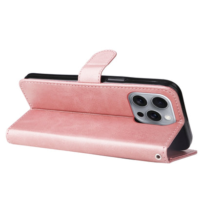 For iPhone 16 Pro Max Fashion Calf Texture Zipper Leather Phone Case(Rose Gold) by buy2fix