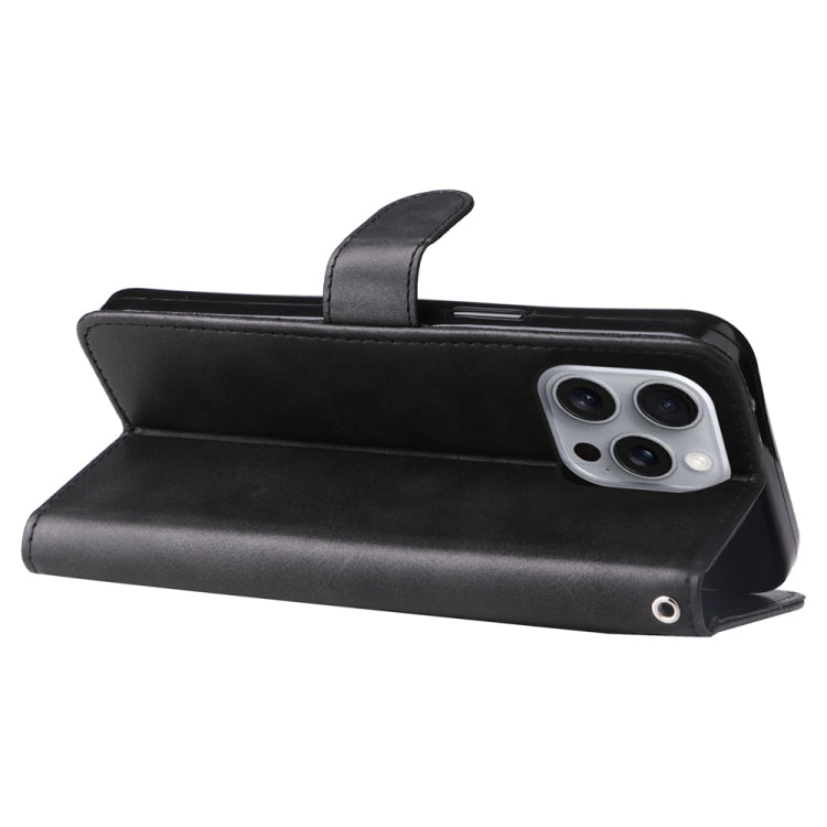 For iPhone 16 Pro Max Fashion Calf Texture Zipper Leather Phone Case(Black) by buy2fix