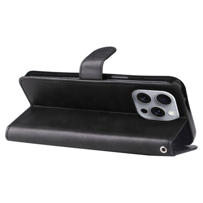 For iPhone 16 Pro Max Fashion Calf Texture Zipper Leather Phone Case(Black) by buy2fix