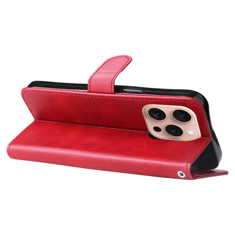 For iPhone 16 Pro Fashion Calf Texture Zipper Leather Phone Case(Red) by buy2fix