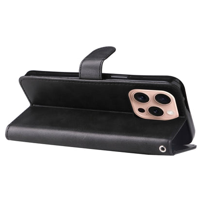 For iPhone 16 Pro Fashion Calf Texture Zipper Leather Phone Case(Black) by buy2fix