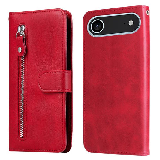 For iPhone Air Fashion Calf Texture Zipper Leather Phone Case(Red) - iPhone Air Cases by buy2fix | Online Shopping UK | buy2fix
