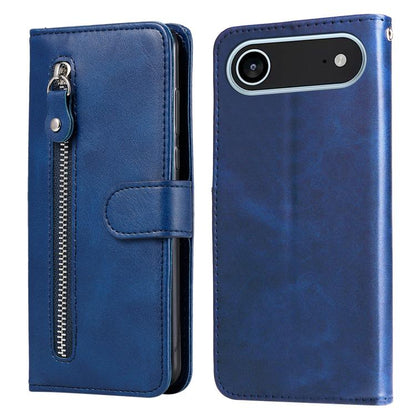 For iPhone Air Fashion Calf Texture Zipper Leather Phone Case(Blue) - iPhone Air Cases by buy2fix | Online Shopping UK | buy2fix
