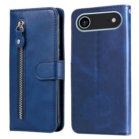 For iPhone Air Fashion Calf Texture Zipper Leather Phone Case(Blue) - iPhone Air Cases by buy2fix | Online Shopping UK | buy2fix