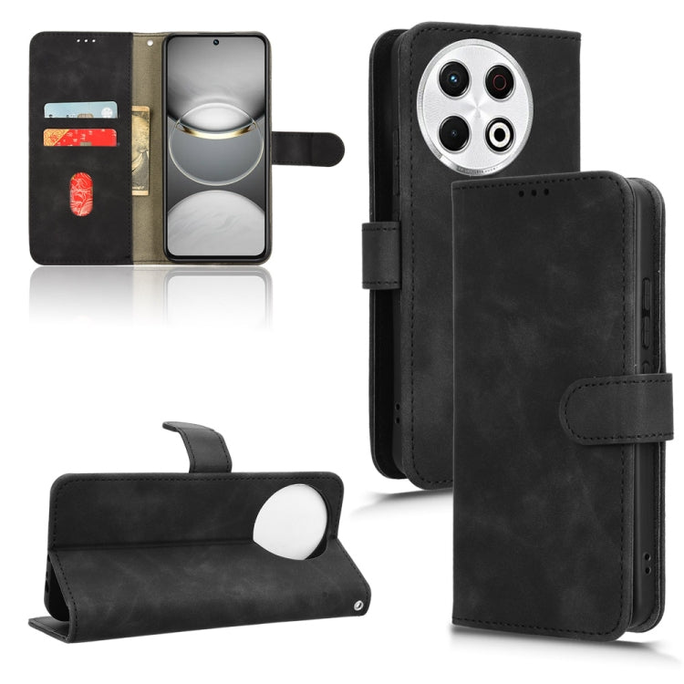 For Tecno Spark 30 Pro 4G Skin Feel Magnetic Flip Leather Phone Case(Black) by buy2fix