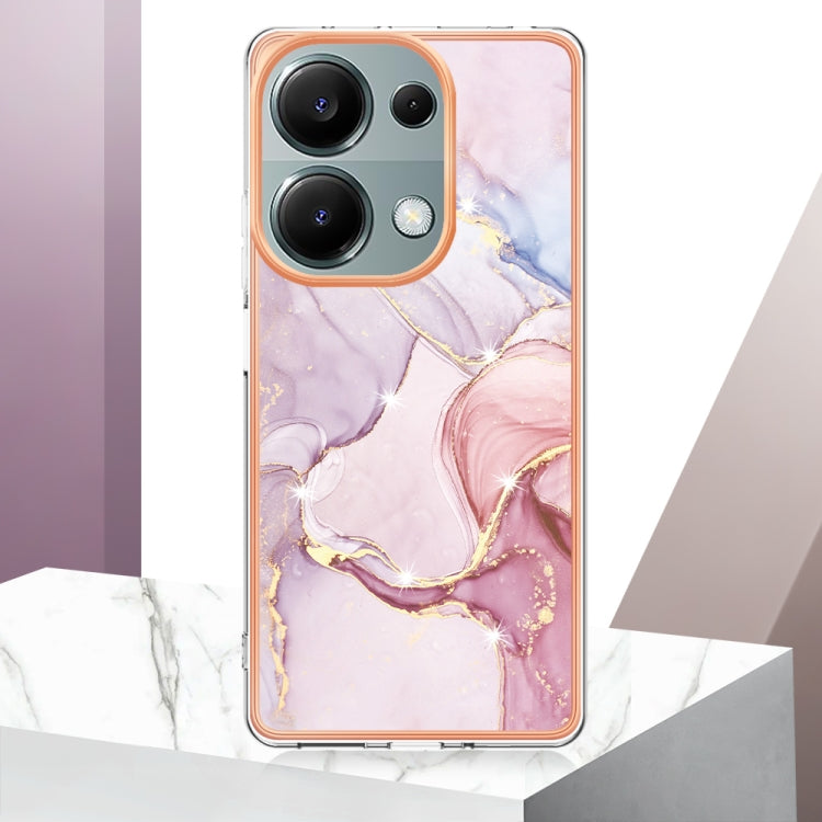 For Xiaomi Redmi Note 13 Pro 4G Global Electroplating Marble Dual-side IMD Phone Case(Rose Gold 005) - Xiaomi Cases by buy2fix | Online Shopping UK | buy2fix