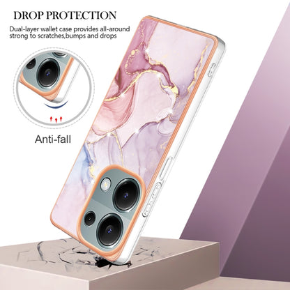 For Xiaomi Redmi Note 13 Pro 4G Global Electroplating Marble Dual-side IMD Phone Case(Rose Gold 005) - Xiaomi Cases by buy2fix | Online Shopping UK | buy2fix