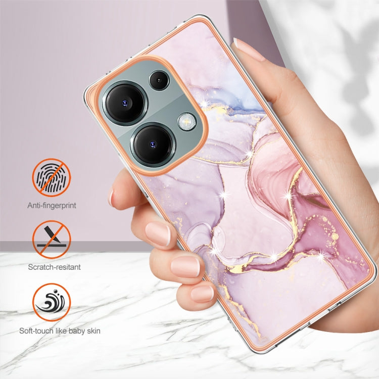 For Xiaomi Redmi Note 13 Pro 4G Global Electroplating Marble Dual-side IMD Phone Case(Rose Gold 005) - Xiaomi Cases by buy2fix | Online Shopping UK | buy2fix