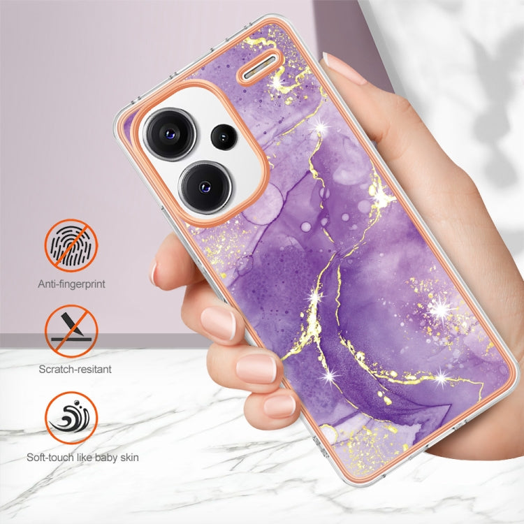 For Xiaomi Redmi Note 13 Pro+ 5G Electroplating Marble Dual-side IMD Phone Case(Purple 002) - Xiaomi Cases by buy2fix | Online Shopping UK | buy2fix