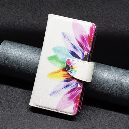 For iPhone 16 Pro Max Colored Drawing Pattern Zipper Phone Leather Case(Sun Flower) by buy2fix